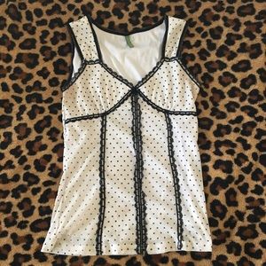 Vintage Black & White Polkadot Blouse